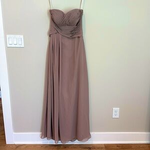 Azazie Magnolia Dress A-Line Chiffon Dress, sweetheart neckline - Taupe